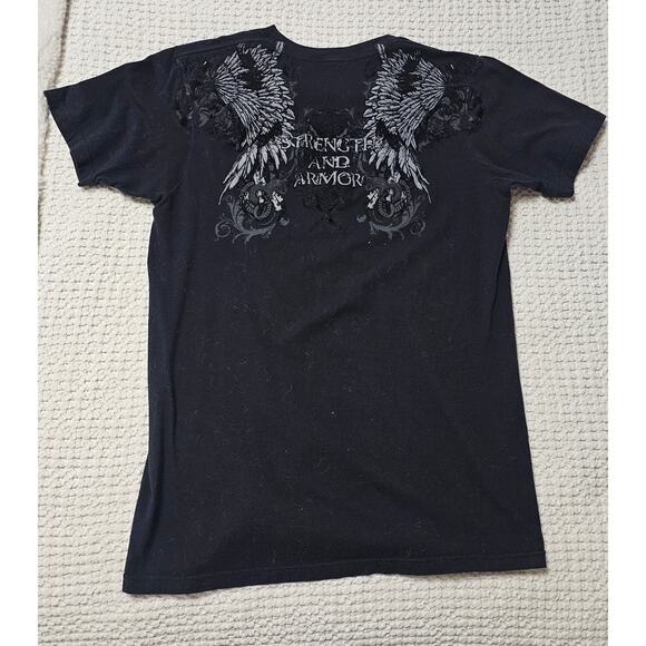 The Raw Uncut T-Shirt, Strength and Armor, Graphic T shirt, Black, Mens Sz M - Picture 2 of 7